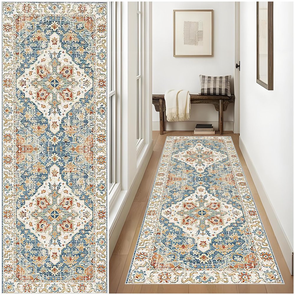 Qemgrste Long Non-Slip Hallway Runner Rug, 40 x 220 cm