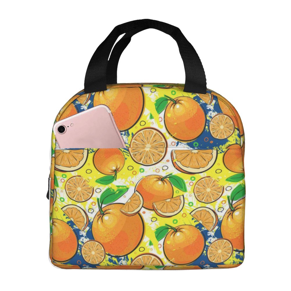KWQDOZF Orange Insulated Lunch Bag