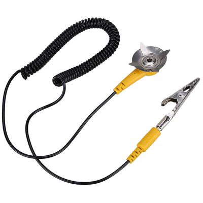 Antistatic PVC Grounding Cable with Clip, Yellow