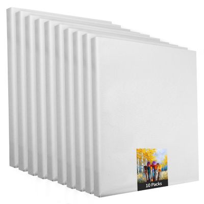 Artist Stretched Canvas, 10 Pieces, 30 x 40 cm, White, for Painting