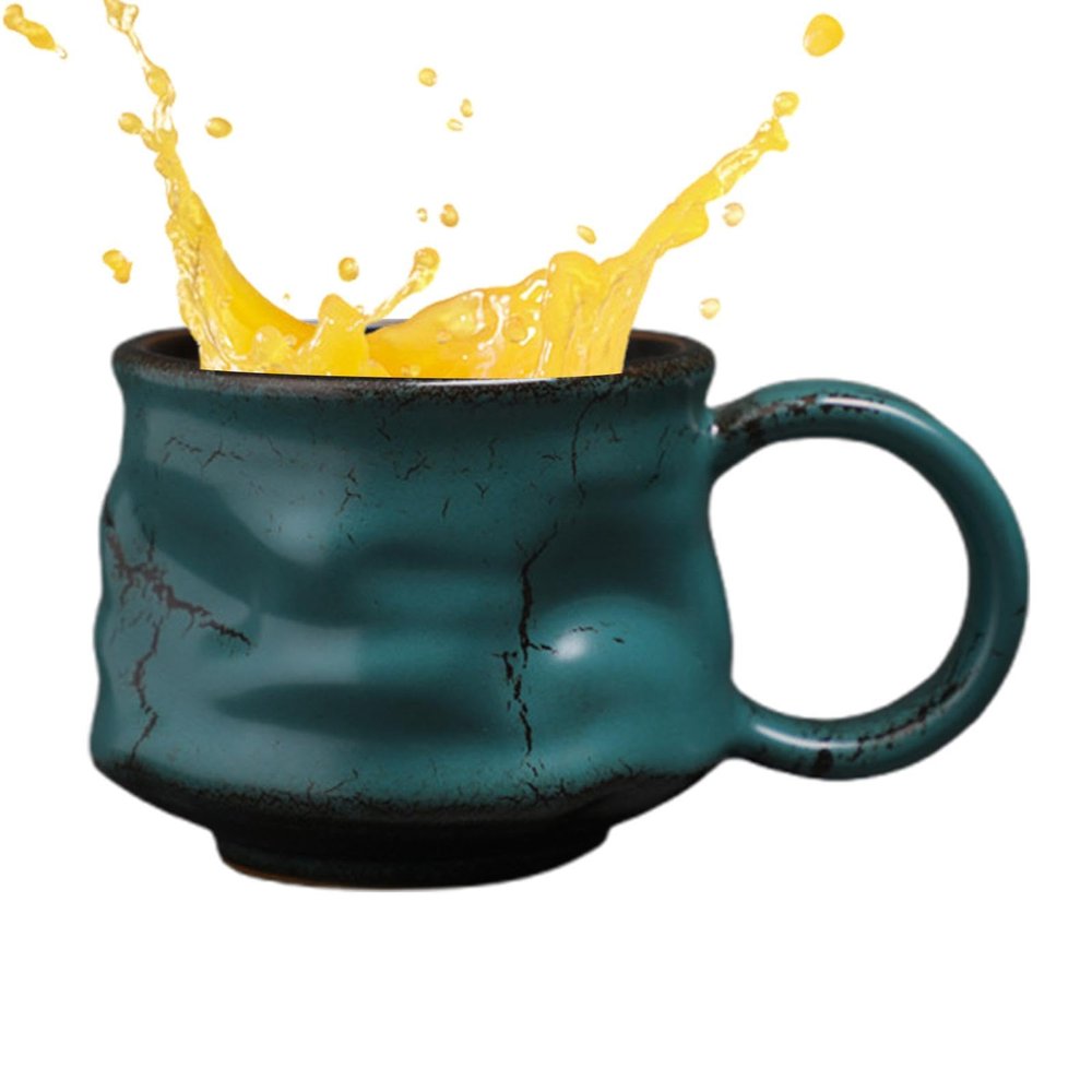 Vintage Ceramic Coffee Mugs with Irregular Design