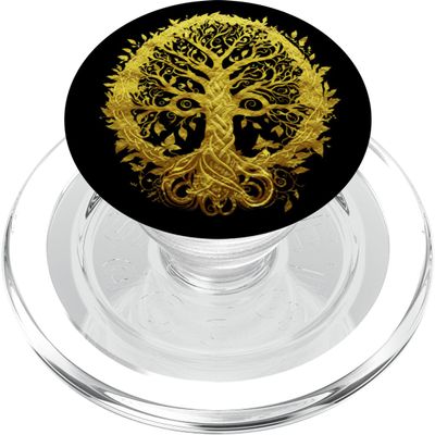 Golden Yggdrasil Tree of Life Spirituality PopSockets PopGrip for MagSafe