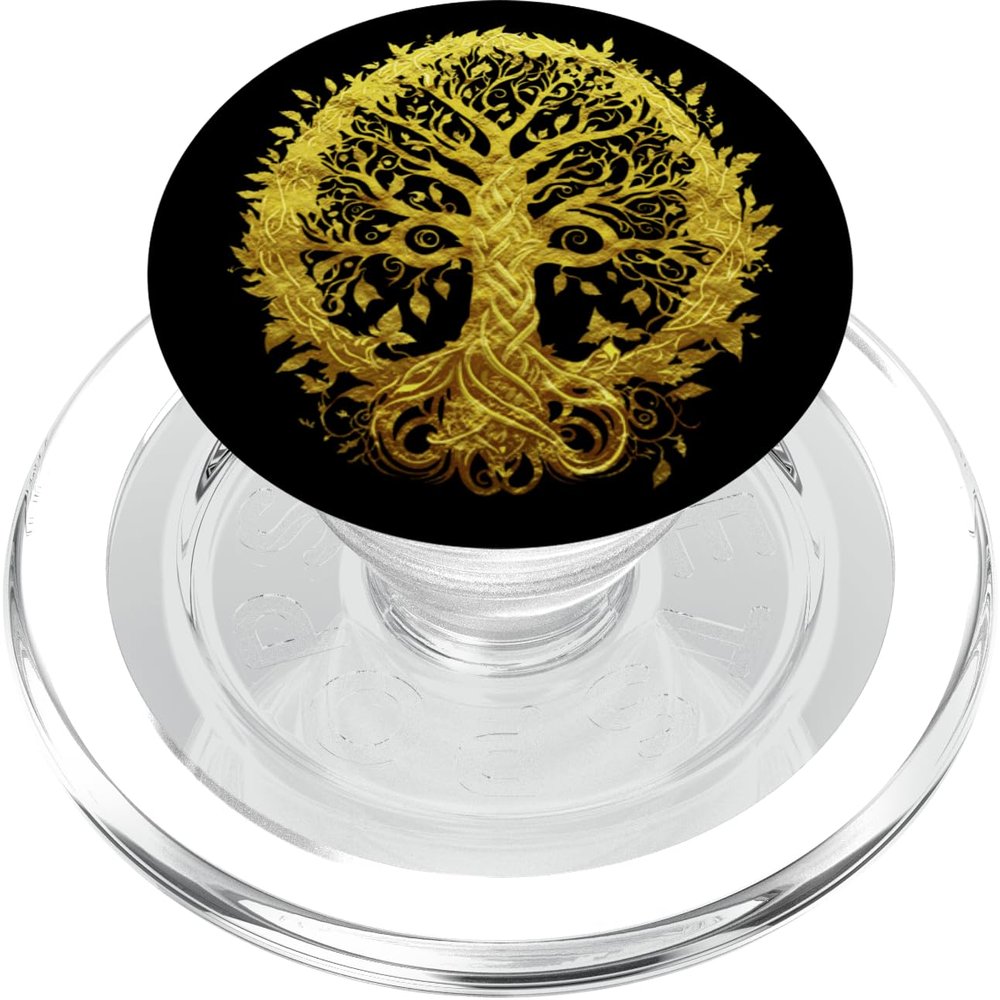 Golden Yggdrasil Tree of Life Spirituality PopSockets PopGrip for MagSafe