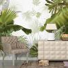 YLLMNOBM Hand-Painted Tropical Leaves and Plants Luxury 3D Wall Mural view 3