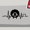Stickerfreaks Sheep Heartbeat Sticker, Green, 46 x 18 cm view 1