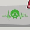 Stickerfreaks Sheep Heartbeat Sticker, Green, 46 x 18 cm view 2