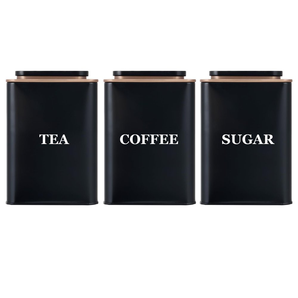Bayseun Tea, Coffee & Sugar Canister Set, 3-Piece