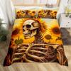 Loussiesd Sugar Skull Sunflower Gothic Halloween Bedding Set view 1