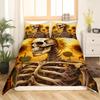 Loussiesd Sugar Skull Sunflower Gothic Halloween Bedding Set view 3