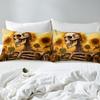 Loussiesd Sugar Skull Sunflower Gothic Halloween Bedding Set view 4