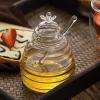 Glass Honey Dispenser, Honey Container with Lid, Honey Pot Set view 2
