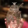 Glass Honey Dispenser, Honey Container with Lid, Honey Pot Set view 3