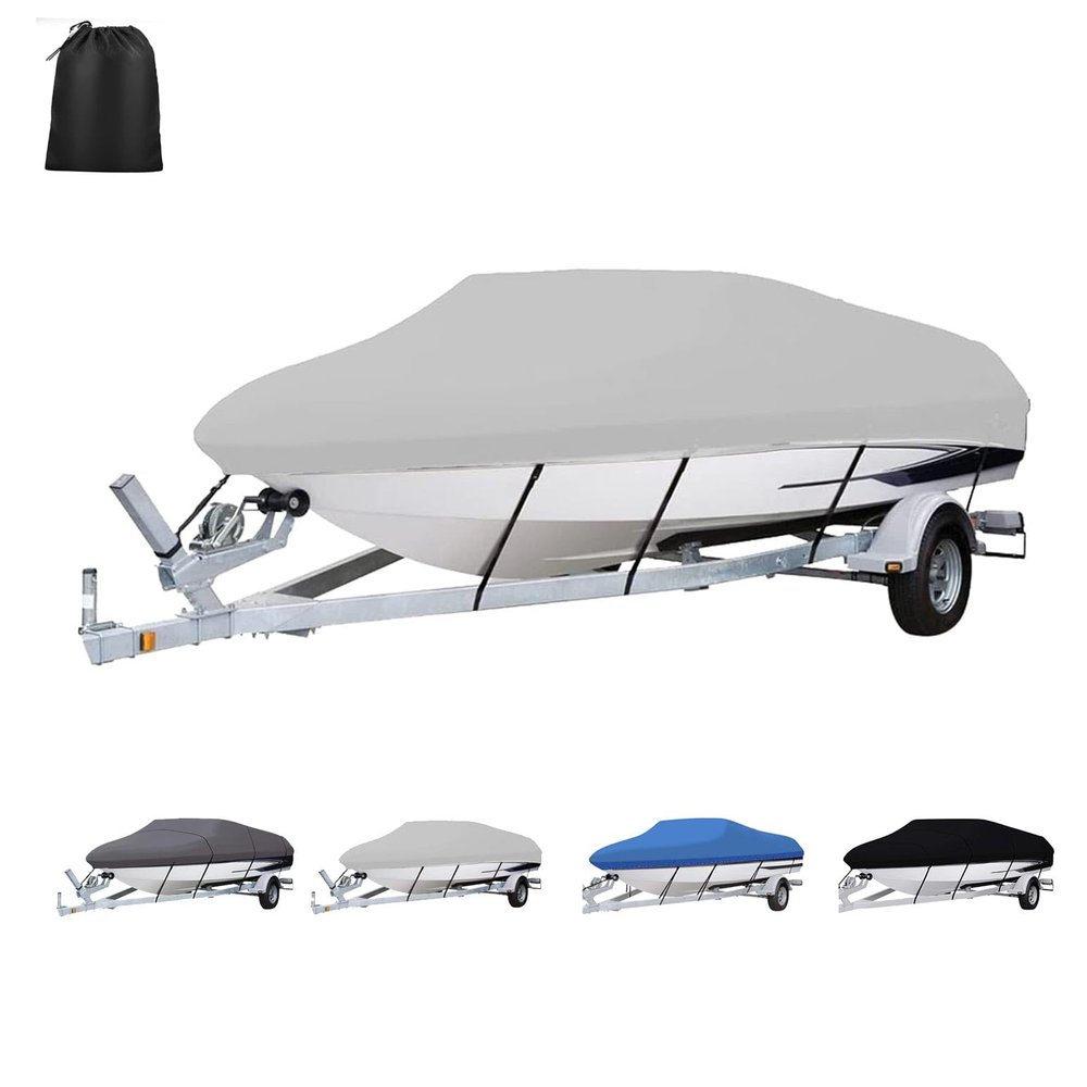 420D Waterproof Trailerable Boat Cover for Bass Boats and V-Hulls