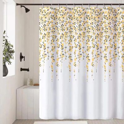 KDOVOXB Floral Shower Curtain, Waterproof Polyester, 180 x 190 cm
