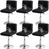 PU Leather Bar Stool Seat Covers, Waterproof, 6-Pack, Spill-Proof, Washable, Black view 1