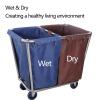 Commercial Large Laundry Hamper with Wheels, Industrial Stainless Steel Hamper for Full-Size Laundry view 2
