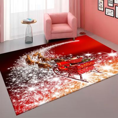 Christmas Rug for Living Room, 120 x 180 cm, Non-Slip, Red Christmas Tree Pattern (Christmas 7.60 x 90 cm)