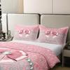 Loussiesd Bow Knot 100% Cotton Duvet Cover Set, 155 x 220 cm, Pink Glitter (No Glitter) view 4