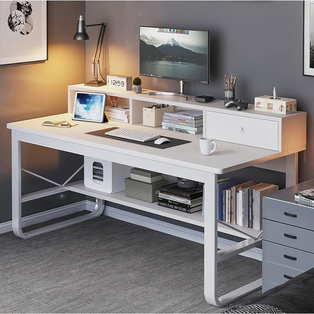 WLCNYL Modern Computer Desk for Home Office, Gaming, Work and Study