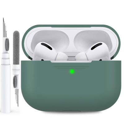 AHASTYLE Silicone Case for AirPods Pro with Cleaning Pen, Front LED Visible, Wireless Charging Compatible