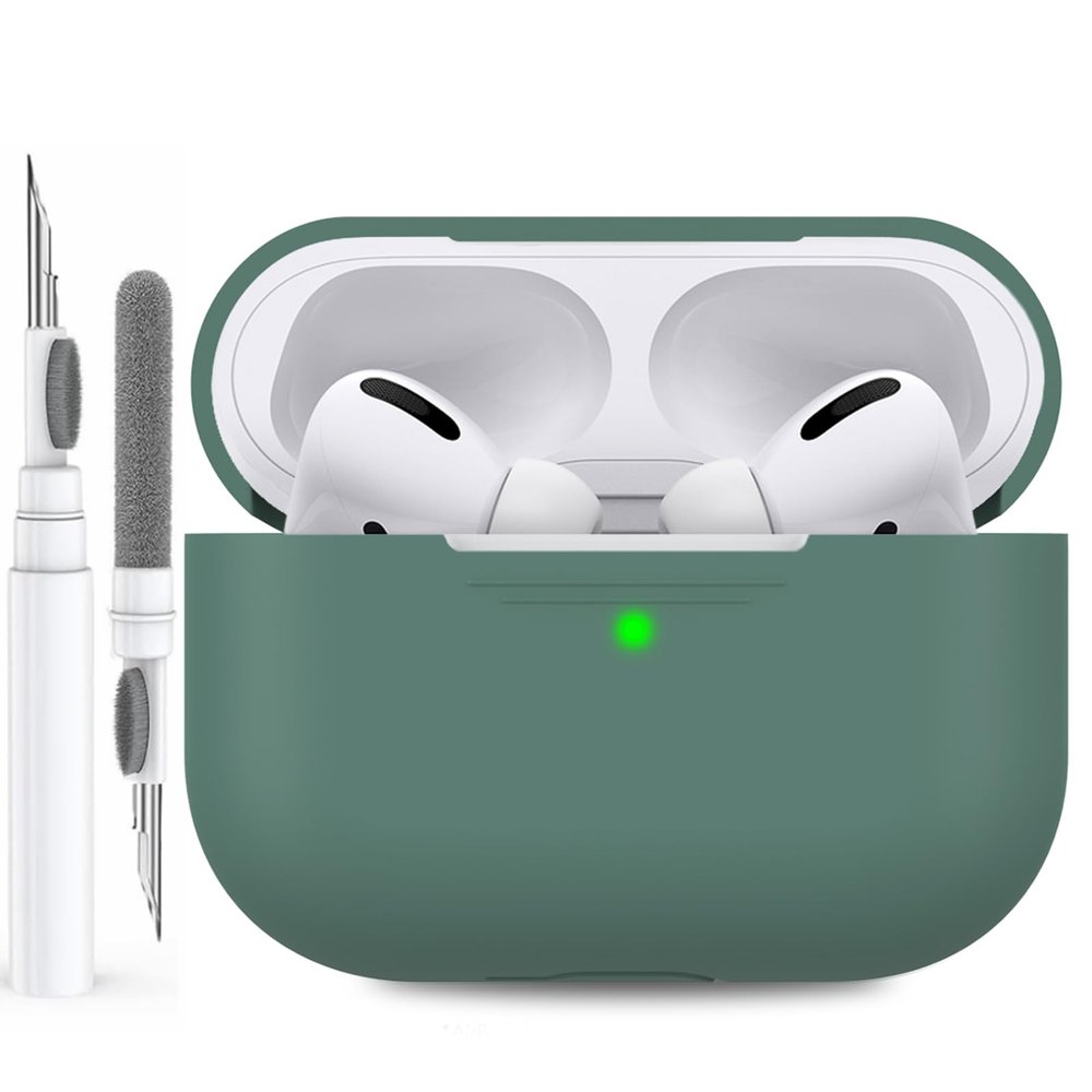 AHASTYLE Silicone Case for AirPods Pro with Cleaning Pen, Front LED Visible, Wireless Charging Compatible