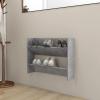 Somanki Wall-Mounted Shoe Cabinet, Concrete Gray, 80 x 18 x 60 cm, Chipboard view 1
