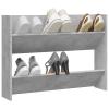 Somanki Wall-Mounted Shoe Cabinet, Concrete Gray, 80 x 18 x 60 cm, Chipboard view 3