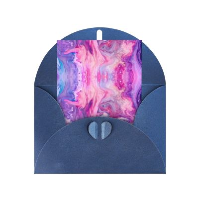 Blank Cards and Envelopes, Purple Marble Design, 5-Pack