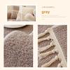 Upgraded Short Plush Couch Cover with Tassels, Gray, 110 x 240 cm view 2
