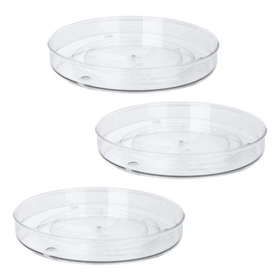 Mcclellanty 3-Pack Clear Lazy Susan Turntables, 10.6-Inch Spice Organizer