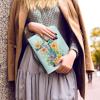 COEQINE Leather Bible Cover for Women, Watercolor Cross, PU Leather, Aqua Floral Print, XXL view 4