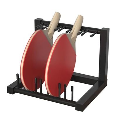 Home Gym Organizer Rack, Black Desktop Table Tennis Racket Rack