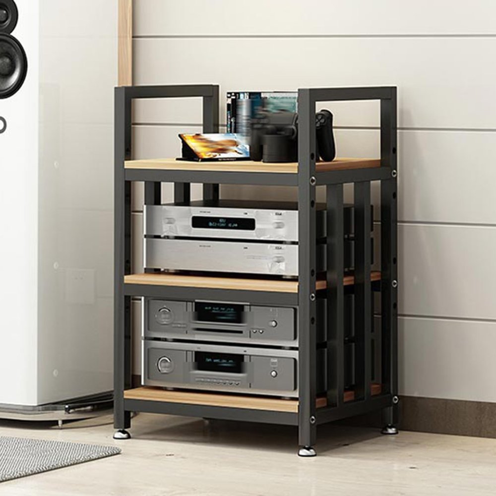 Printer Stand, 3/4-Tier AV Media Storage Rack with Adjustable Shelves