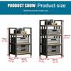 Printer Stand, 3/4-Tier AV Media Storage Rack with Adjustable Shelves view 2