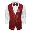 Foweknow Men's Sequin Suit Vest, 70s/80s Disco Party Outfit view 1