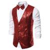Foweknow Men's Sequin Suit Vest, 70s/80s Disco Party Outfit view 2