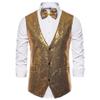 Foweknow Men's Sequin Waistcoat, 70s/80s Disco Party Vest view 1