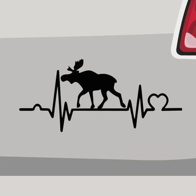 Stickerfreaks Elk Heartbeat Norway Sticker, Silver, 10 × 4.5 cm
