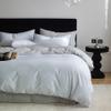 Rozhuhro Queen Bedding Set, 100% Washed Cotton, Linen Feel, 4-Piece, Purple 2 view 2