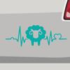 Stickerfreaks Sheep Heartbeat Wool Animal Vinyl Decal, Turquoise, 20 x 7 cm view 2