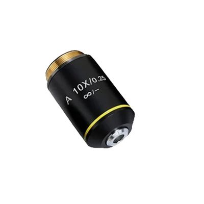 10X Black Achromatic Objective Lens for Microscopes