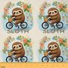 Homemissing Sloth Bicycle Patchwork Fabric, 276 x 150 cm view 1