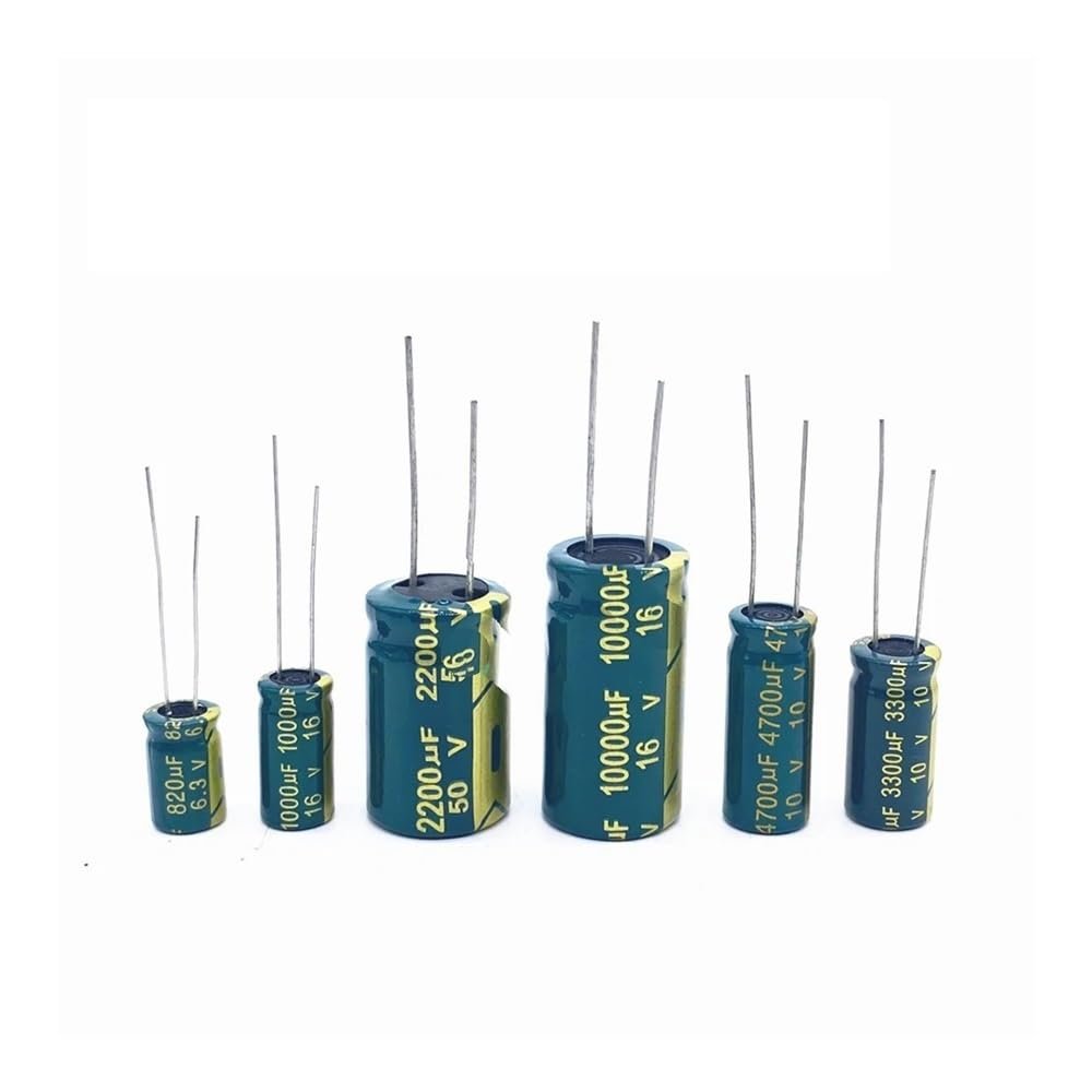 10V/16V/25V/35V/50V/400V High-Frequency Low Aluminum Capacitor, 100µF/220µF/330µF/470µF/680µF/1000µF/1500µF/2200µF/3300µF (35V 47µF, 50 pcs)