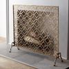 Gold Fireplace Screen with Mesh Cover view 1