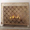 Gold Fireplace Screen with Mesh Cover view 2