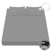 VigorVortex Grounding Fitted Sheet, 90% Organic Cotton/10% Silver Fiber, with EU Grounding Cord, 100 x 200 cm, Gray view 1