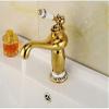Kitchen Faucet, Solid Copper European Antique-Style Gold Bathroom Basin Faucet, Single-Handle Hot and Cold Water Mixer view 1