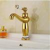 Kitchen Faucet, Solid Copper European Antique-Style Gold Bathroom Basin Faucet, Single-Handle Hot and Cold Water Mixer view 2