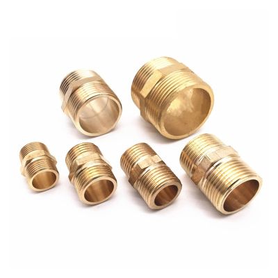 REIUAFWYGV 1pc Brass Hex Nipple Pipe Fitting Quick Adapter, 3/8"