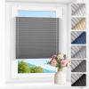 Zarnan No-Drill Blackout Thermal Pleated Blind, Light Gray, W85 x H190 cm view 1